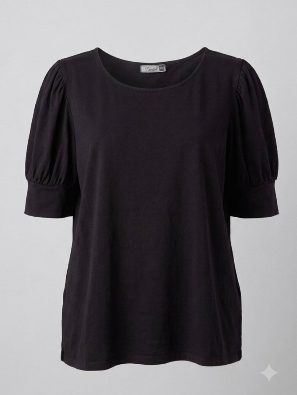 VTG DoRose Structured Black Shirt XXL Puff Sleeve